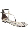 Michael Kors Polly Runway Python-embossed Leather Sandal In Brown