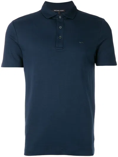 Michael Kors Logo Plaque Polo In Blue