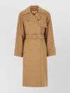 Michael Kors Polyester Blend Trench Coat With Notched Lapels In Brown