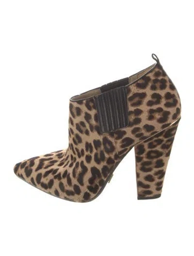 Pre-owned Michael Kors Ponyhair Animal Print Boots In Neutral