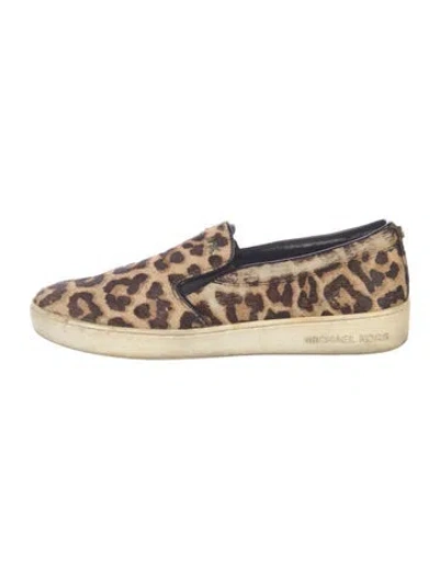 Pre-owned Michael Kors Ponyhair Animal Print Flats
