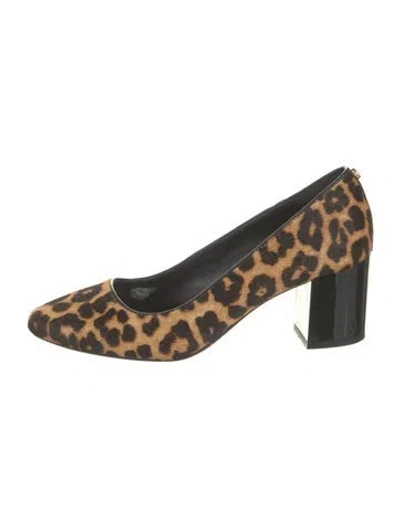 Pre-owned Michael Kors Ponyhair Animal Print Pumps In Brown