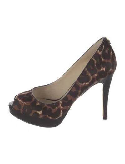 Pre-owned Michael Kors Ponyhair Animal Print Pumps In Multicolor