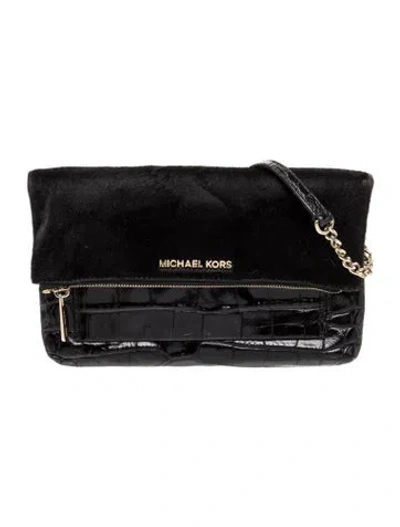 Pre-owned Michael Kors Ponyhair Clutch In Black