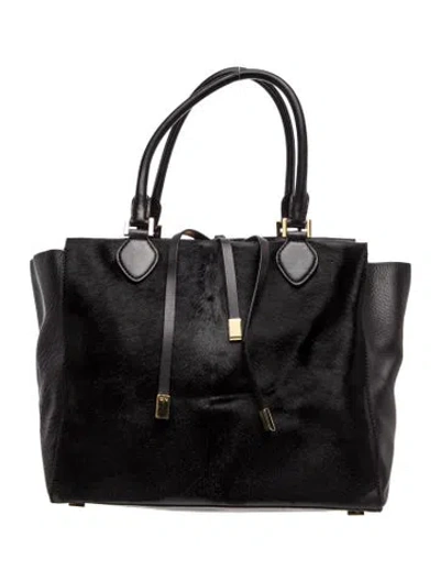 Pre-owned Michael Kors Ponyhair Shoulder Bag In Black
