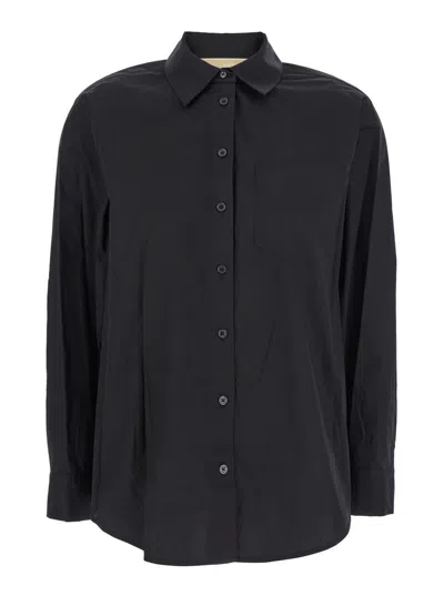 Michael Kors Poplin Btn Dn Bf Shirt In Black