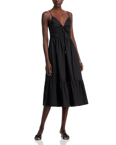 Michael Kors Poplin Midi Dress In Black