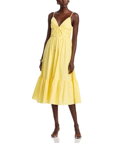Michael Kors Poplin Midi Dress In Yellow
