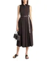 Michael Kors Button-front Poplin Shirtdress In Brown