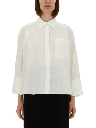 Michael Kors Oversize Collared Neck Long Sleeves Chest Pocket In White