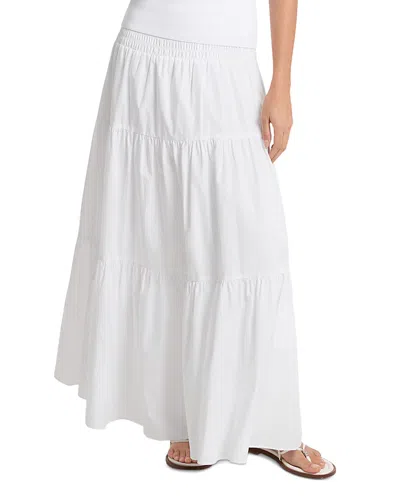 Michael Kors Poplin Smocked Maxi Skirt In White