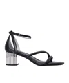 Michael Kors Porter 50mm Leather Sandals In Black