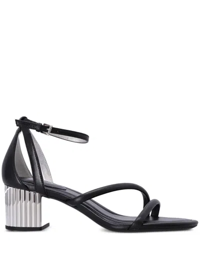 Michael Kors Porter 50mm Leather Sandals In Schwarz