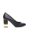 Michael Kors Porter Leather Heel Pump In Black