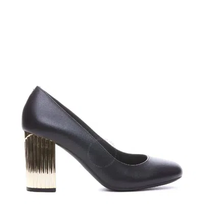 Michael Kors Porter Leather Heel Pump In Black