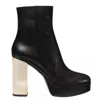 Michael Kors Michael  Women's Porter Platform Metallic Heel Boots In Black