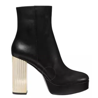 Michael Kors Michael  Women's Porter Platform Metallic Heel Boots In Black