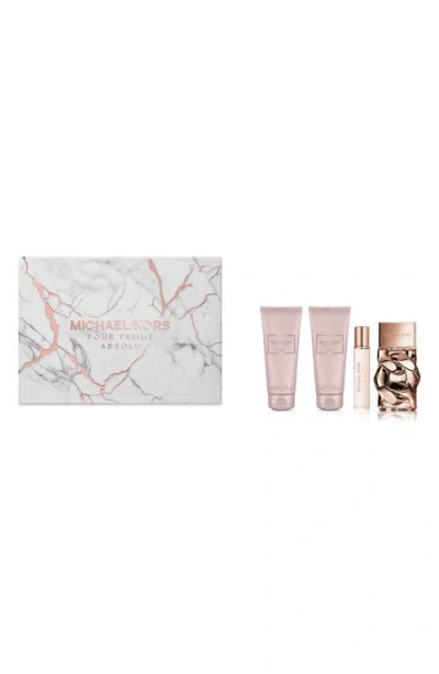 Michael Kors Pour Femme Absolu 4-piece Gift Set $207 Value In Transparent