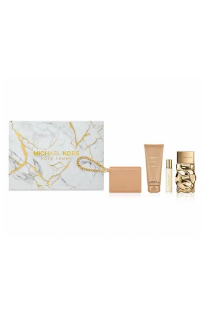 Michael Kors Pour Femme Eau De Parfum 4-piece Gift Set $241 Value In Transparent