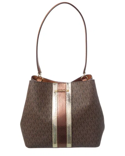 Michael Kors Pratt Medium Coated Canvas Shoulder Bag