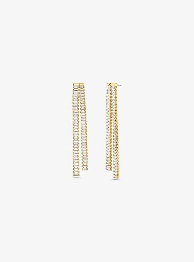 Michael Kors Precious Metal-plated Brass Baguette Drop Earrings In Gold