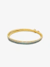 Michael Kors Precious Metal-plated Brass Double Wrap Tennis Bracelet In Blue