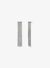 Michael Kors Precious Metal-plated Brass Pavé Chain Drop Earrings In Silver