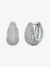 Michael Kors Silver-tone Teardrop Hoop Earrings In Silver