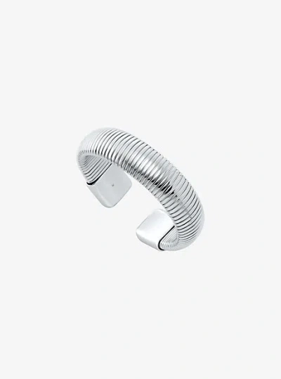 Michael Kors Precious Metal-plated Brass Tubogas Cuff In Silver