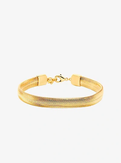 Michael Kors Precious Metal-plated Brass Tubogas Snake Chain Bracelet In Gold