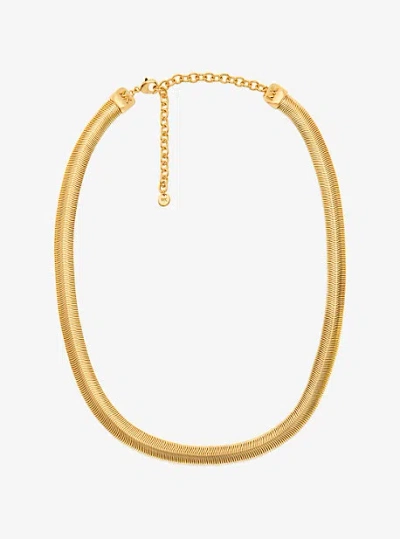 Michael Kors Precious Metal-plated Brass Tubogas Snake Chain Necklace In Gold
