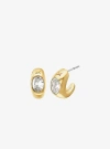 Michael Kors Precious Metal-plated Cubic Zirconia Huggie Hoop Earrings In Gold
