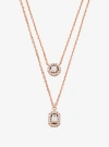 Michael Kors Precious Metal-plated Double Layered Necklace In Rose Gold