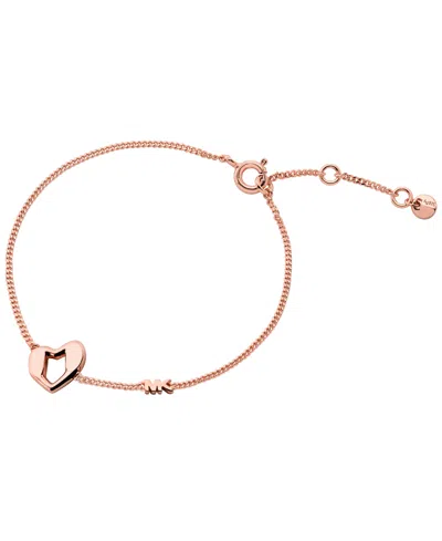 Michael Kors Precious Metal-plated Heart Pendant Necklace In Rose Gold