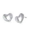 Michael Kors Precious Metal-plated Heart Stud Earrings In Silver