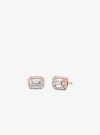 Michael Kors Precious Metal-plated Pavé Halo Stud Earrings In Rose Gold