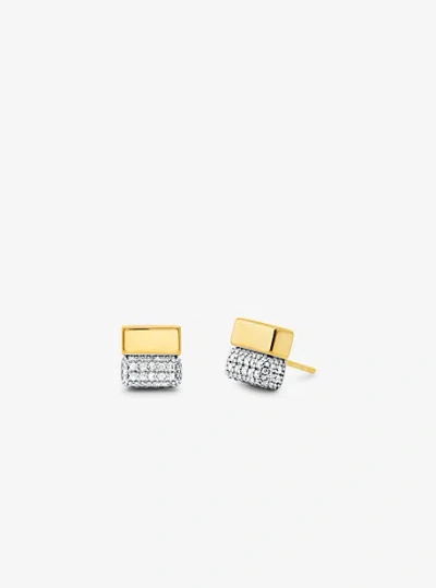 Michael Kors Precious Metal-plated Sterling Silver And Pavé Stud Earrings