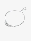 Michael Kors Precious Metal-plated Sterling Silver Bezel Slider Bracelet In Silver