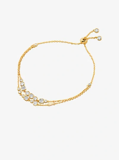 Michael Kors Precious Metal-plated Sterling Silver Bezel Slider Bracelet In Gold