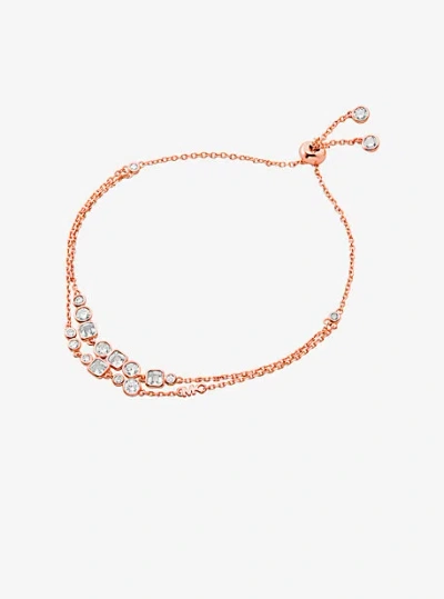 Michael Kors Precious Metal-plated Sterling Silver Bezel Slider Bracelet In Rose Gold
