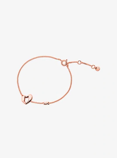 Michael Kors Precious Metal-plated Sterling Silver Heart Bracelet In Rose Gold