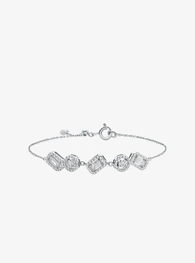 Michael Kors Precious Metal-plated Sterling Silver Pavé Bracelet In Metallic