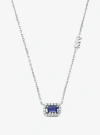 Michael Kors Cubic Zirconia Cut Pendant Necklace In Silver