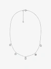 Michael Kors Rhodium-plated Sterling Silver Multi Stone Necklace In Silver