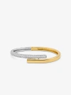Michael Kors Precious Metal-plated Pavé Sterling Silver Bangle In Silver