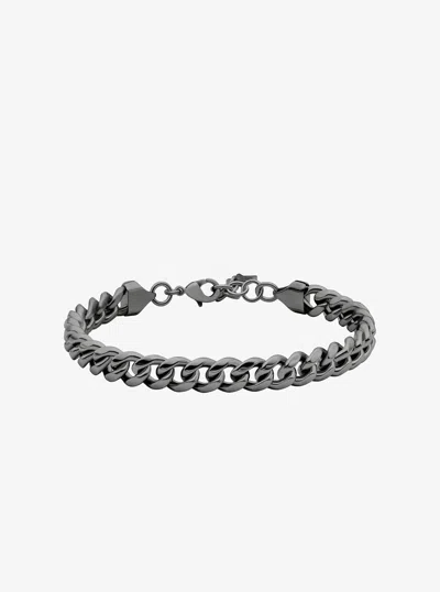 Michael Kors Precious Metal-plated Brass Curb-link Chain Bracelet In Gray