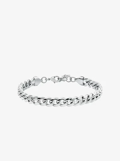 Michael Kors Precious Metal-plated Brass Curb-link Chain Bracelet In Silver