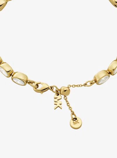 Michael Kors Precious Metal-plated Cubic Zirconia Tennis Bracelet In Gold