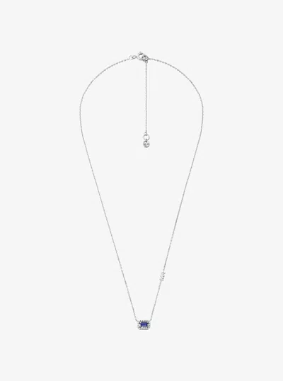 Michael Kors Precious Metal-plated Sterling Silver Pavé Halo Necklace In Metallic