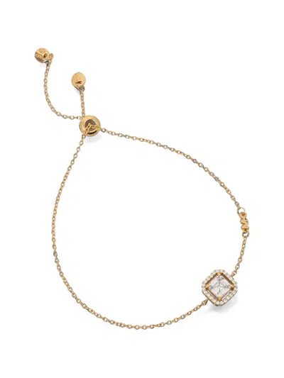 Michael Kors Precious Metal-plated Sterling Silver Pavé Slider Bracelet In Gold